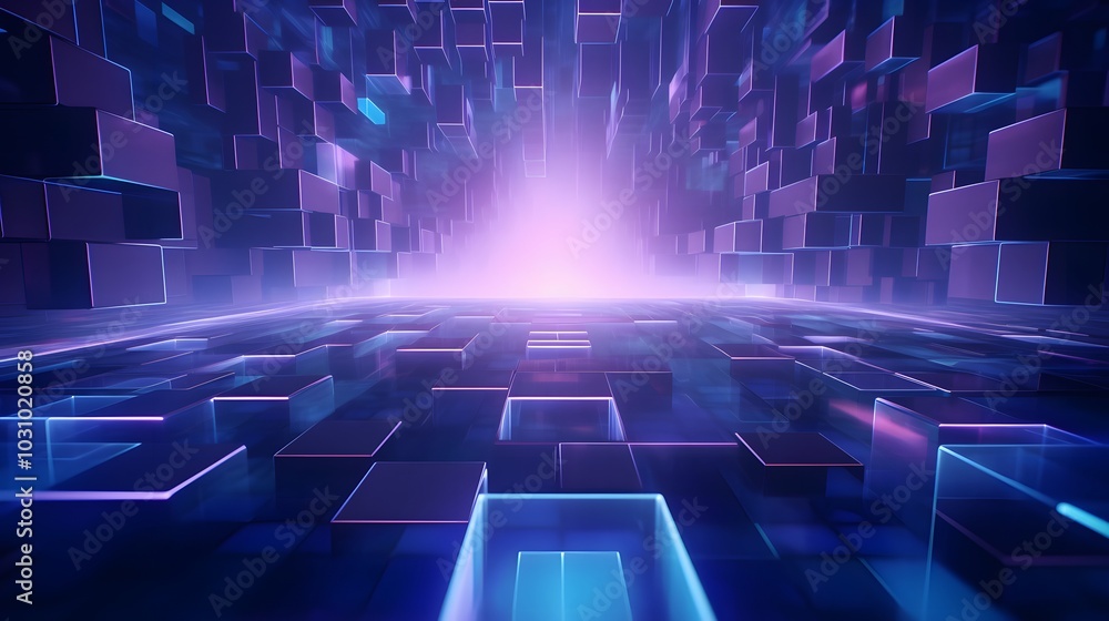 3d rendering of blue and purple abstract geometric background. Scene for advertising, technology, showcase, banner, game, sport, cosmetic, business, metaverse. Sci-Fi Illustration. Product display 3d rendering of blue and purple abstract geometric background. Scene for advertising, technology, showcase, banner, game, sport, cosmetic, business, metaverse. Sci-Fi Illustration. Product display