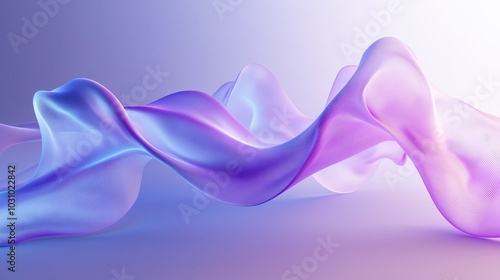 3D art design with fluid curves in a gradient from pink to purple-blue, creating a dynamic feel suitable for contemporary abstract backgrounds.