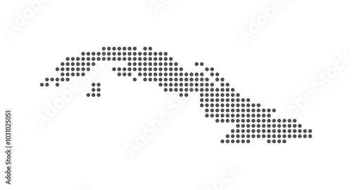 Cuba - Dotted Map. Map formed by Dots. Vector Illustration photo