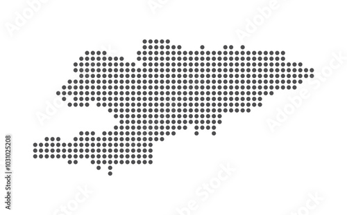 Kyrgyzstan - Dotted Map. Map formed by Dots. Vector Illustration