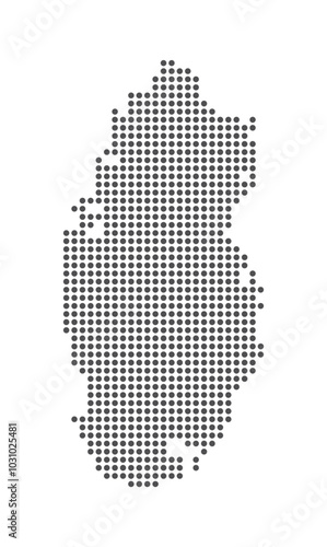 Qatar - Dotted Map. Map formed by Dots. Vector Illustration photo