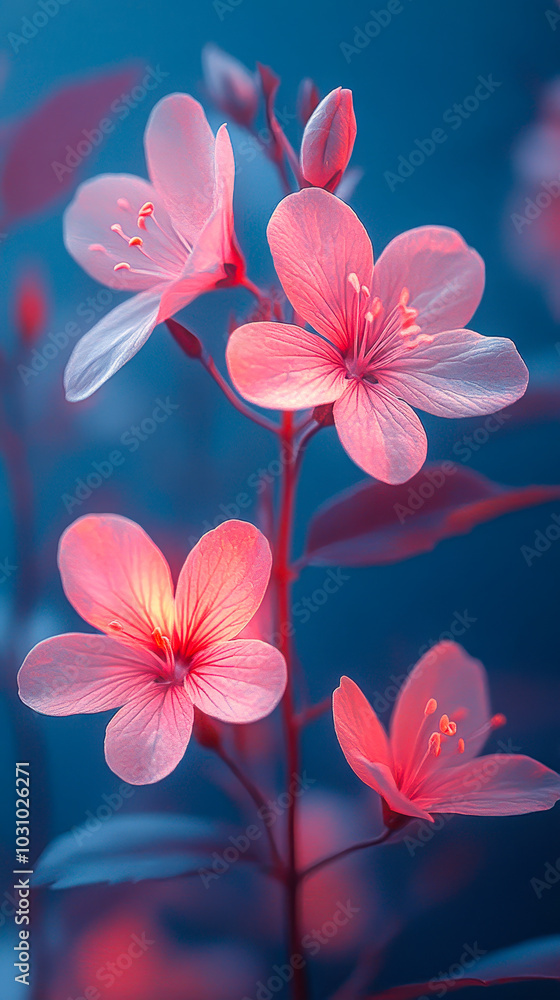 Mesmerizing Pink Fantasy Glow Flowers Close Up with Enchanting Bloom in Dreamlike Setting Mesmerizing Pink Fantasy Glow Flowers Close Up with Enchanting Bloom in Dreamlike Setting