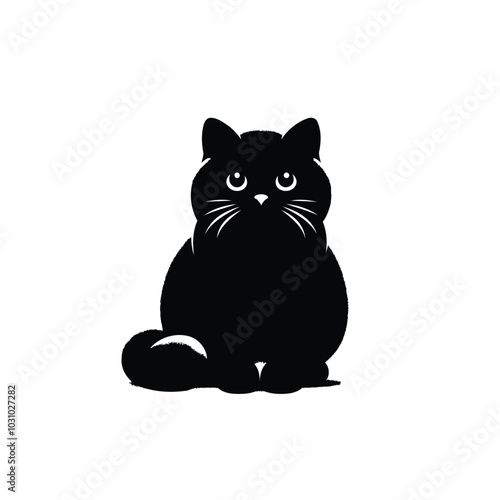Flat design cat silhouette vector