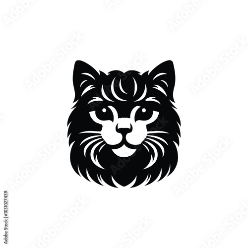 Flat design cat silhouette vector