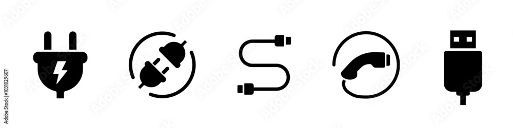 Cable icon. Cable icon set. Cable icon. Cable icon set.