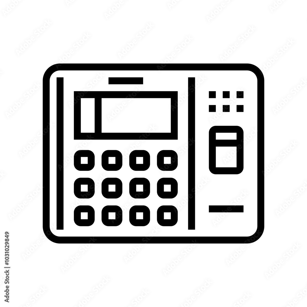attendance system biometric line icon vector. attendance system biometric sign. isolated contour symbol black illustration attendance system biometric line icon vector. attendance system biometric sign. isolated contour symbol black illustration