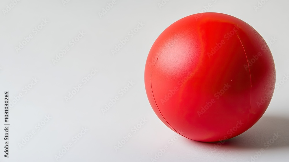 Bright Red Round Ball on Minimalist Background Bright Red Round Ball on Minimalist Background