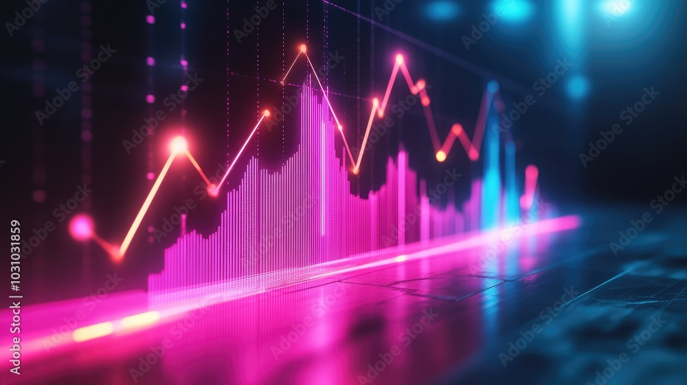 Dynamic Financial Graph with Vibrant Color Trends Dynamic Financial Graph with Vibrant Color Trends
