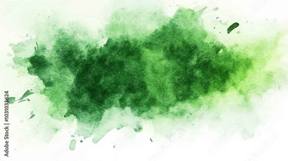 Green watercolor splash with a soft, artistic effect Green watercolor splash with a soft, artistic effect