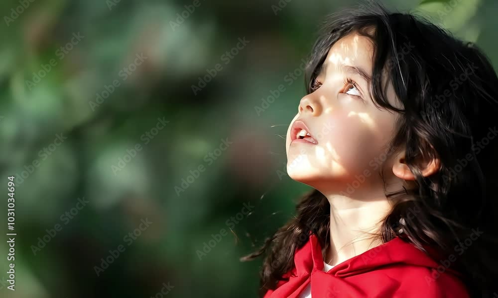 Child The Garden Sun Face Looking Child The Garden Sun Face Looking