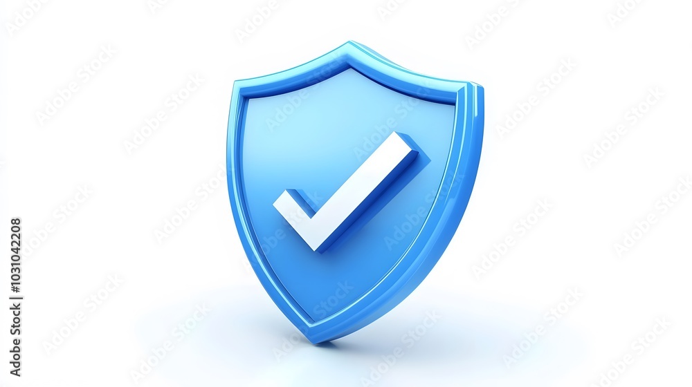 cartoon 3d Icon safety shield check mark perspective . Blue symbol security safety icon. Checkmark in minimalistic style. 3d vector illustration. white background cartoon 3d Icon safety shield check mark perspective . Blue symbol security safety icon. Checkmark in minimalistic style. 3d vector illustration. white background