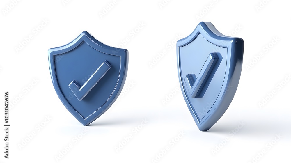 cartoon 3d Icon safety shield check mark perspective . Blue symbol security safety icon. Checkmark in minimalistic style. 3d vector illustration. white background cartoon 3d Icon safety shield check mark perspective . Blue symbol security safety icon. Checkmark in minimalistic style. 3d vector illustration. white background