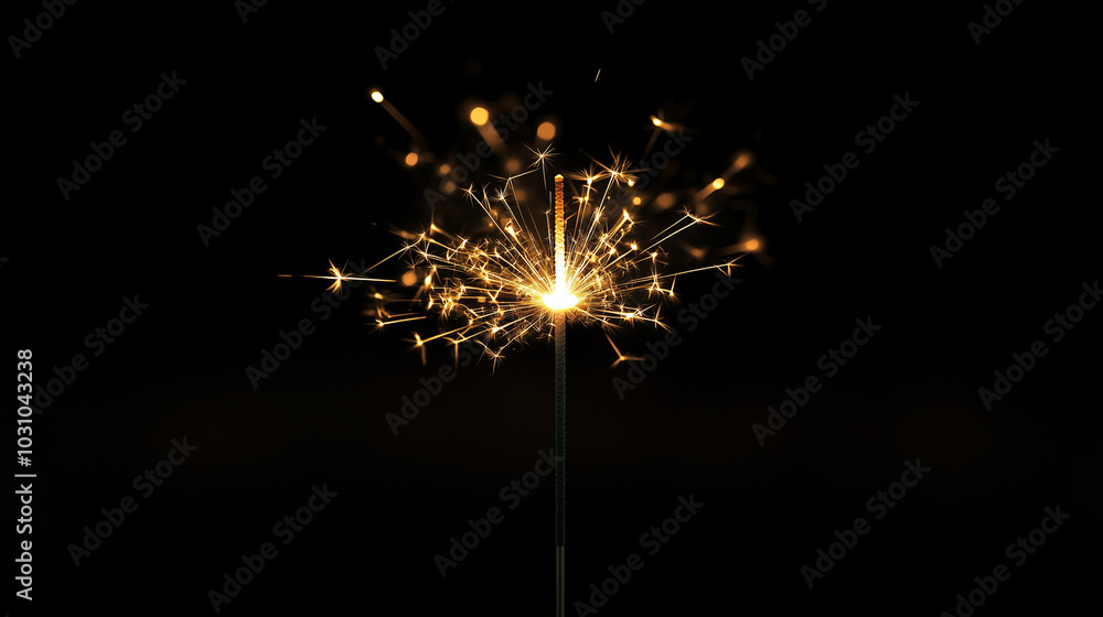 sparkler on black background sparkler on black background