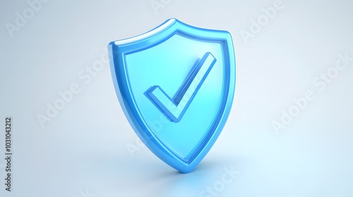 Free Download cartoon 3d Icon safety shield check mark perspective . Blue symbol security safety icon. Checkmark in minimalistic style. 3d vector illustration. white background - GFXLoad