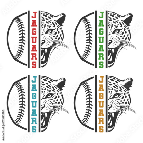 Logo for the Jaguars school baseball or softball team mascot.