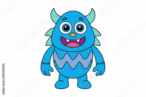 Happy Halloween Day. Set of cute monster isolated on white background cartoon character coloring page for kids. Funny animal outline illustration .with white background.