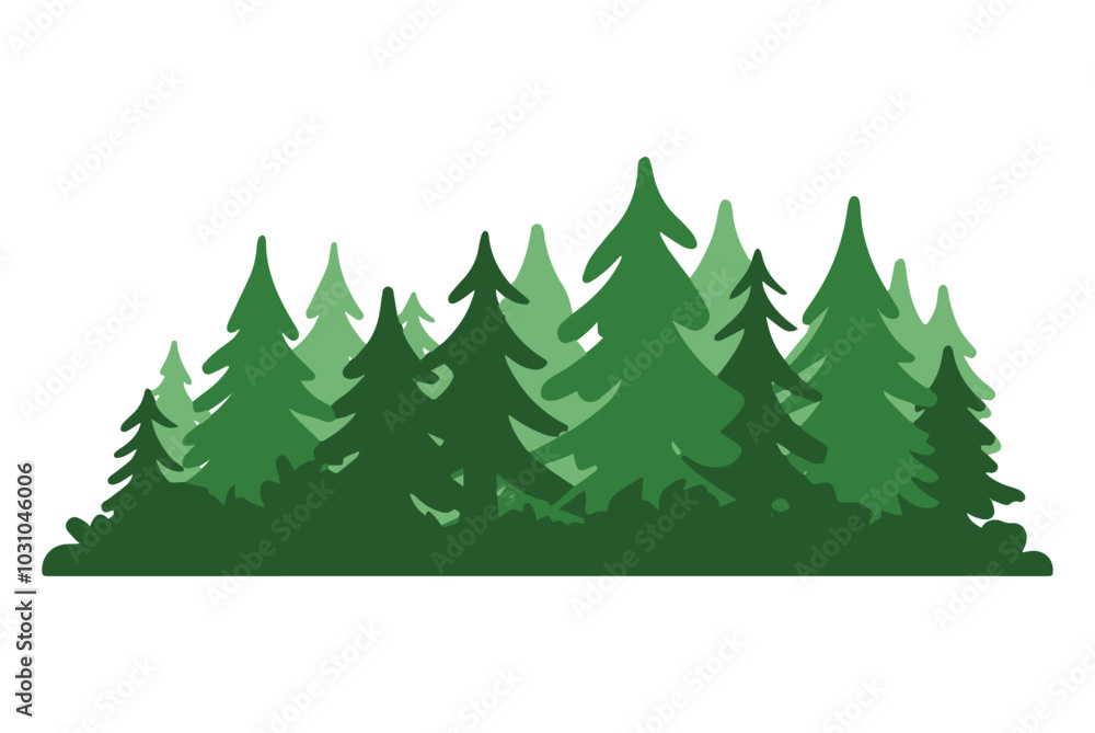 Obraz premium Pine forest scene icon, vector illustration. Ideal for nature, outdoor, and environmental themes.
