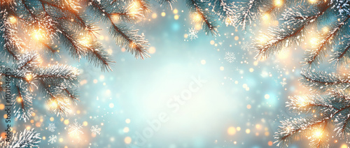 Wallpaper Mural Abstract holiday christmas light panorama. Vector illustration
 Torontodigital.ca