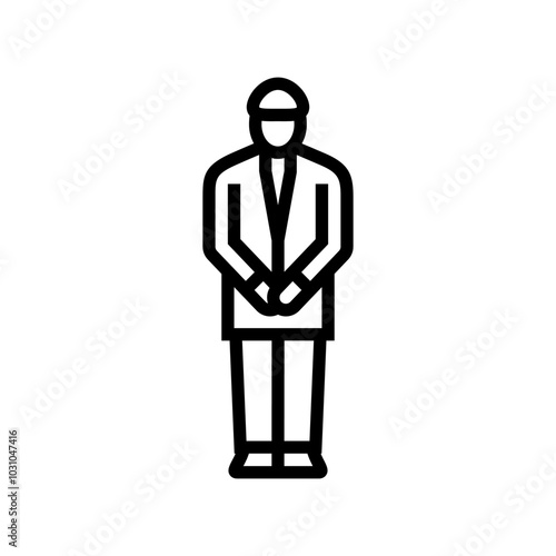 doorman hospitality hotel line icon vector. doorman hospitality hotel sign. isolated contour symbol black illustration
