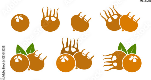 Medlar logo. Isolated medlar on white background