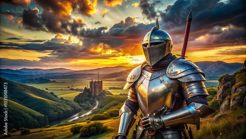 Stunning Modern Knight Armour Displayed in a Captivating Setting for Historical and Fantasy Themes in Photography