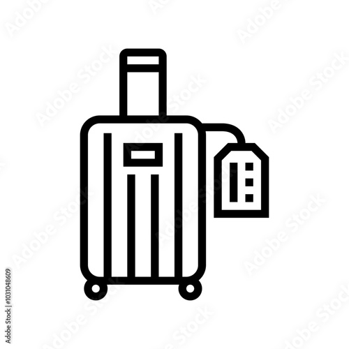 baggage claim hospitality hotel line icon vector. baggage claim hospitality hotel sign. isolated contour symbol black illustration