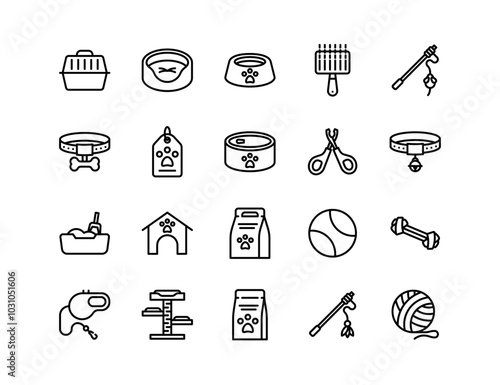 Pet Care Icons Vector Pack: Grooming, Vet Services, Dog Walking & More | High-Quality Animal Care Illustrations | Perfect for Pet Business Branding
