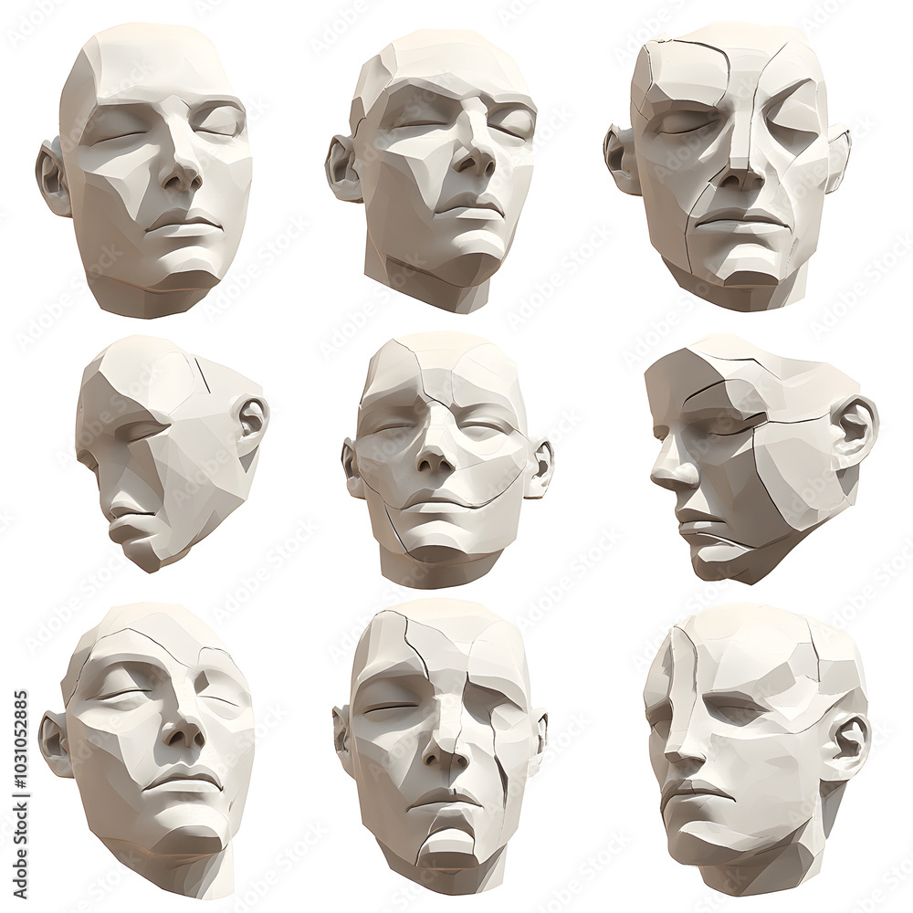 Naklejka premium set of masks, sculpt set