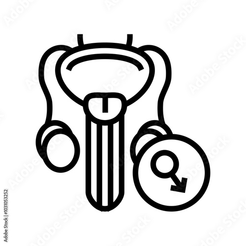 erectile dysfunction line icon vector. erectile dysfunction sign. isolated contour symbol black illustration