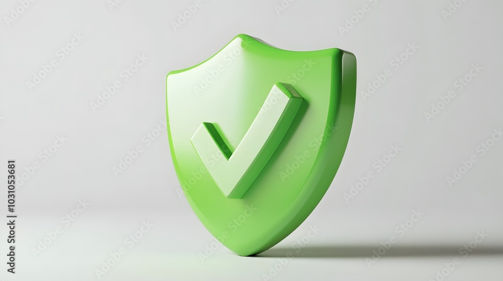 cartoon 3d Icon safety shield check mark perspective . green symbol security safety icon. Checkmark in minimalistic style. 3d vector illustration. white background cartoon 3d Icon safety shield check mark perspective . green symbol security safety icon. Checkmark in minimalistic style. 3d vector illustration. white background