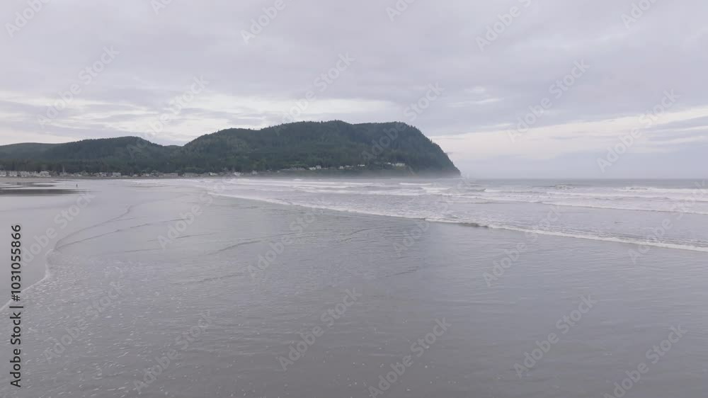 Aerial view of the Oregon Coast on an overcast morning Aerial view of the Oregon Coast on an overcast morning