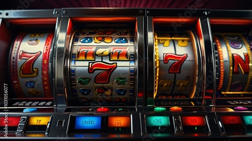 Classic, slot machine, jackpot, gambling, luck, chance, random, colorful, lights, beautiful, outdoor, close-up, background, desktop.