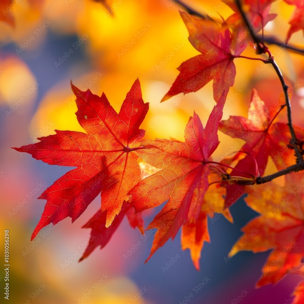 Autumnal hues adorn maple trees. Autumnal hues adorn maple trees.
