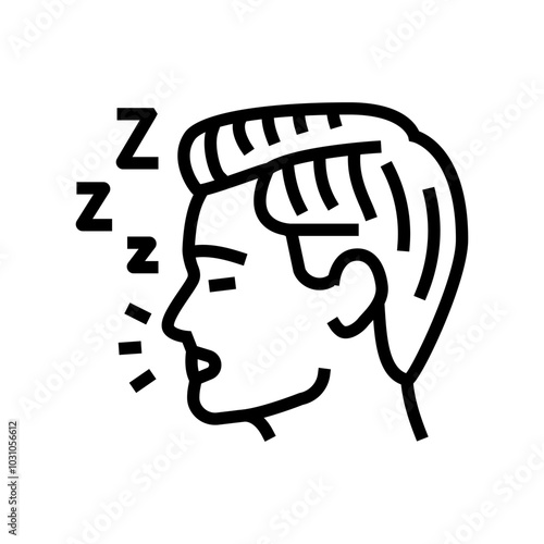 sleep apnea man disease line icon vector. sleep apnea man disease sign. isolated contour symbol black illustration