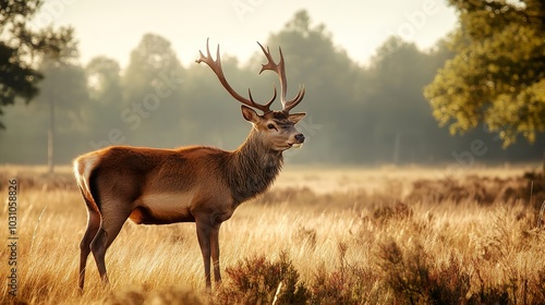 Red deer on a meadow