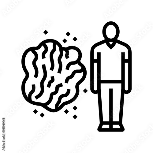 psoriasis man disease line icon vector. psoriasis man disease sign. isolated contour symbol black illustration
