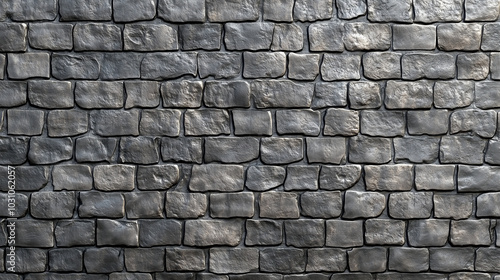 Textured stone wall with dark cobblestones