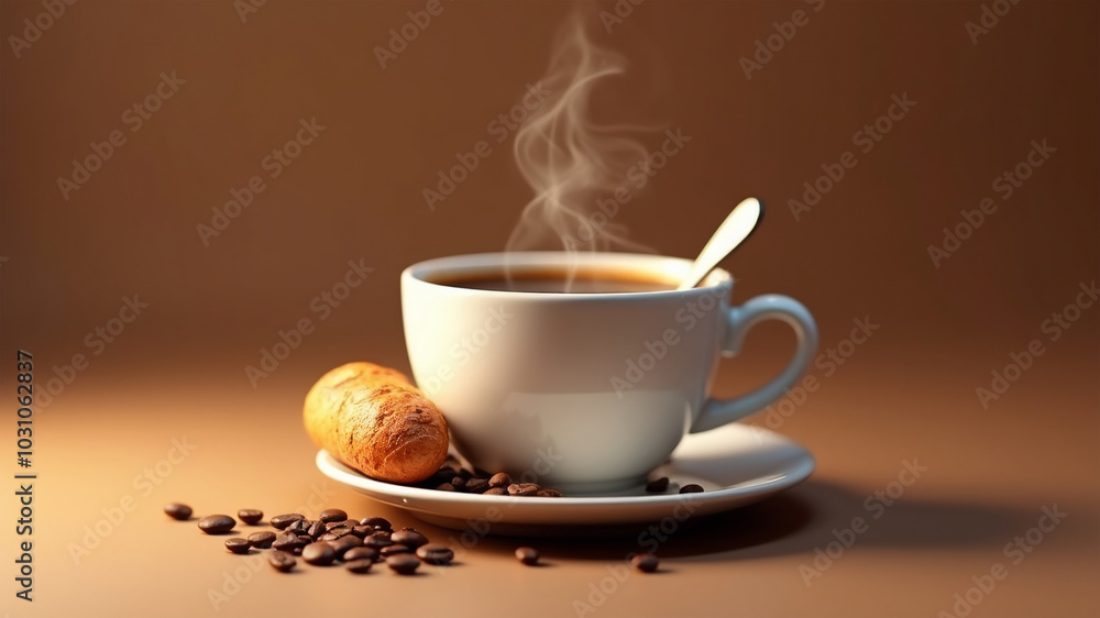 Obraz premium TAZZA DI CAFFE' CON BRIOSCHE