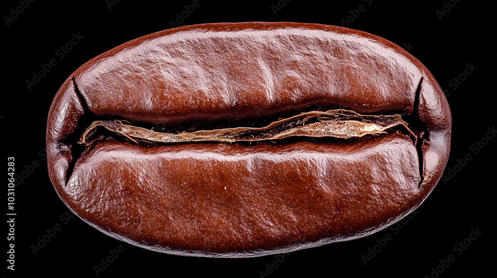 Close-up roasted coffee bean on black background Close-up roasted coffee bean on black background