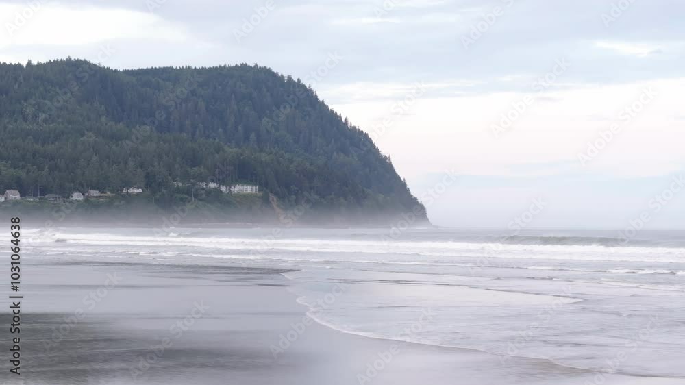 Aerial view of the Oregon Coast on an overcast morning Aerial view of the Oregon Coast on an overcast morning