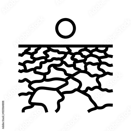 drought weather natural phenomena line icon vector. drought weather natural phenomena sign. isolated contour symbol black illustration