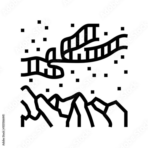 aurora borealis weather natural phenomena line icon vector. aurora borealis weather natural phenomena sign. isolated contour symbol black illustration