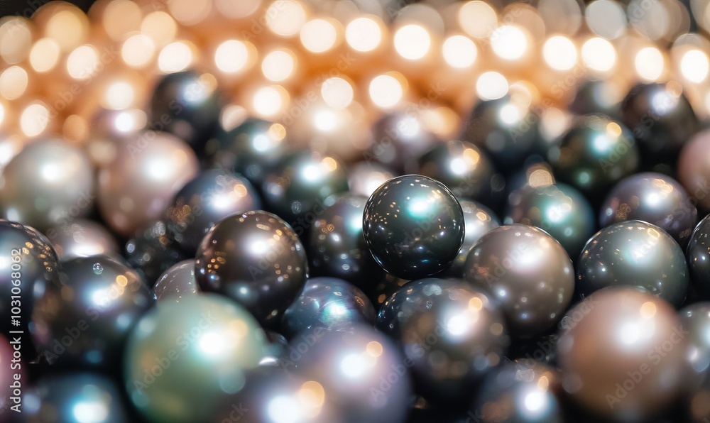 Tahitian black pearls clustered together at a jewelry store Tahitian black pearls clustered together at a jewelry store
