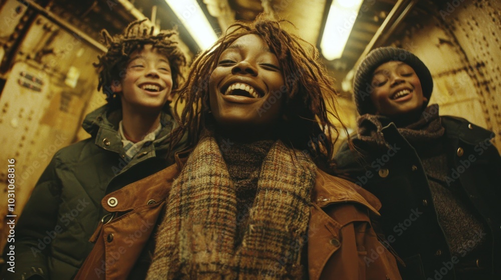 Family riding a rollercoaster at an amusement park experiencing excitement, joy, laughter, and fun Family riding a rollercoaster at an amusement park experiencing excitement, joy, laughter, and fun