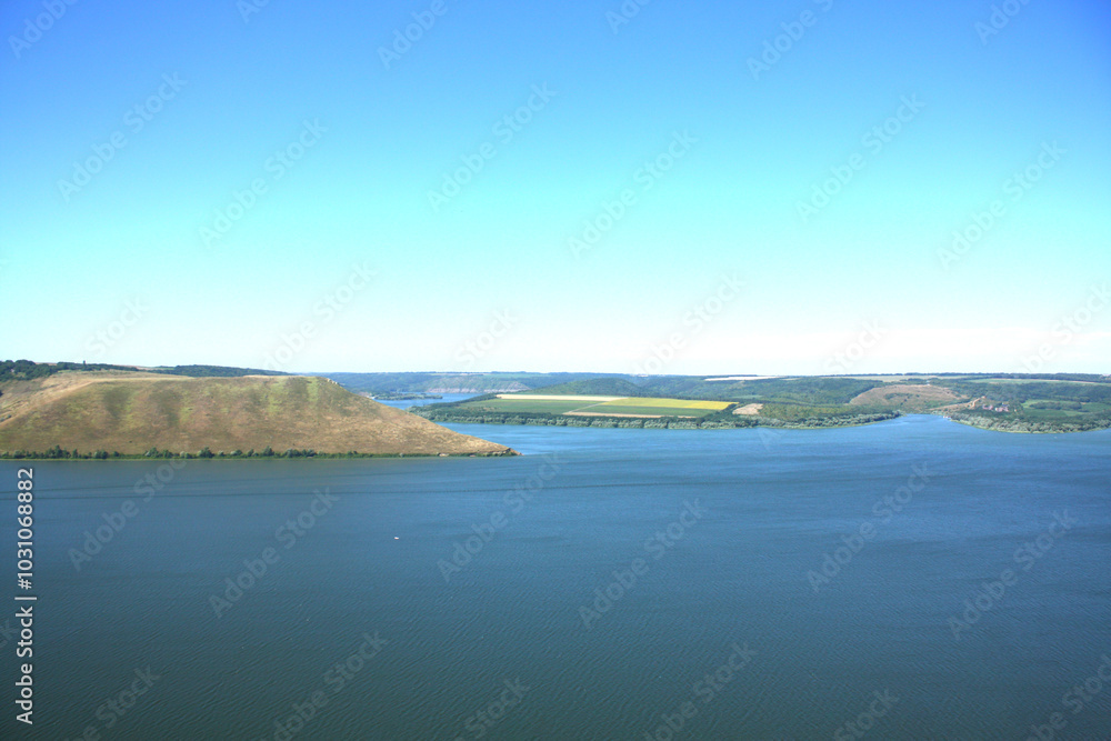 Fototapeta premium landscape, river and hill views