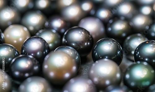 Tahitian black pearls clustered together at a jewelry store