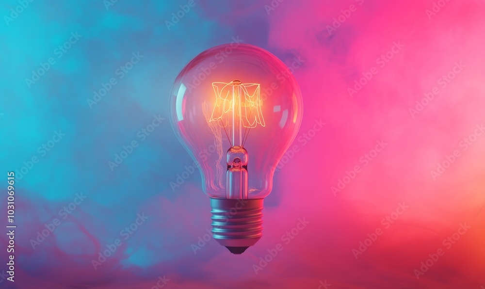 2025 creativity inspiration concepts with lightbulb on color background. Business solution 2025 creativity inspiration concepts with lightbulb on color background. Business solution