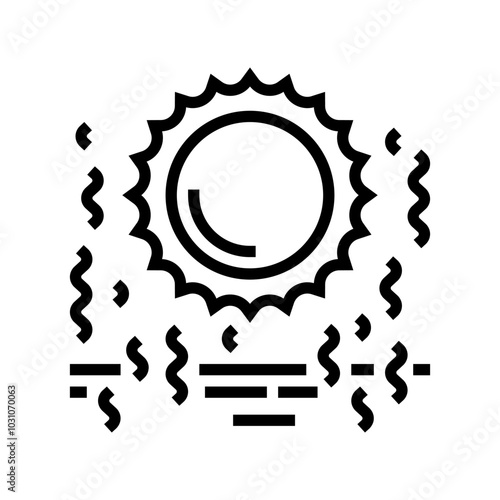 heatwave weather natural phenomena line icon vector. heatwave weather natural phenomena sign. isolated contour symbol black illustration