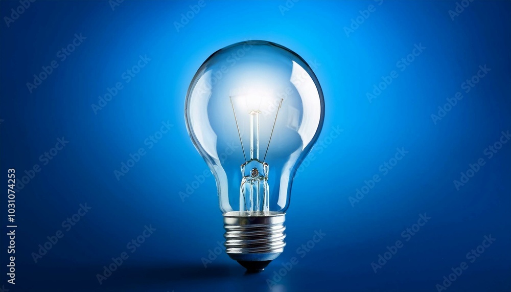 light bulb on blue background light bulb on blue background