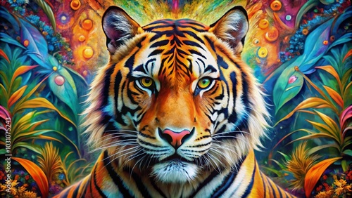 Vibrant Abstract Tiger Art for Modern Decor, Bold Colors and Unique Patterns to Enhance Your Space with Wild